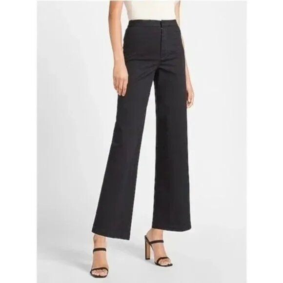 Express High Waisted Wide Leg Twill Pant 10 - Picture 1 of 4